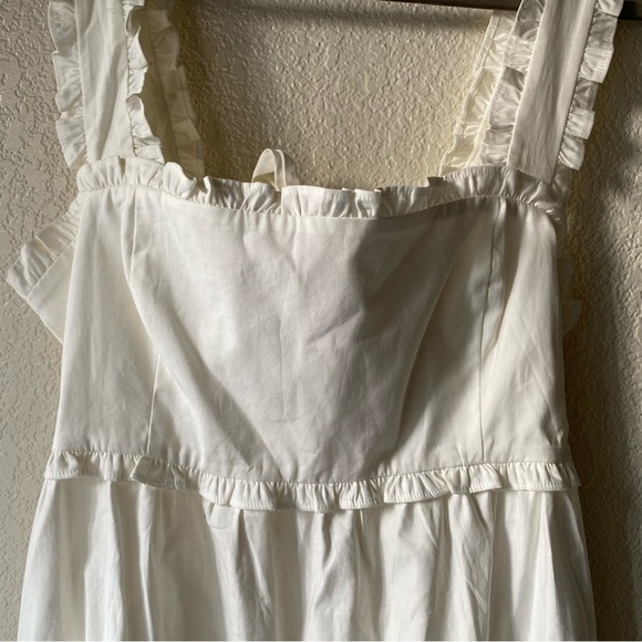 Reformation Liah Dress in White Tie Back NEW - Picture 4 of 10